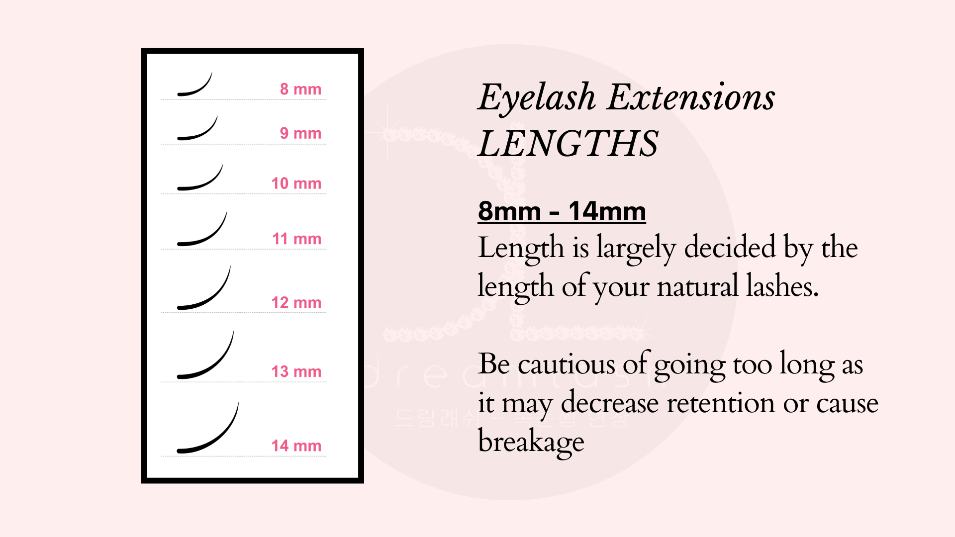 eyelash extension lengths