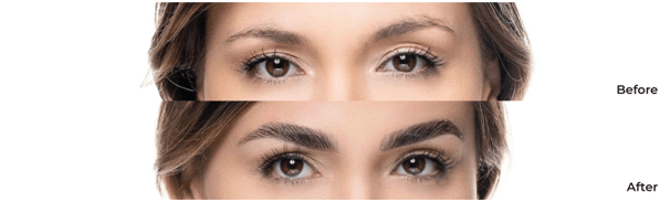 Before and after Brow Lamination